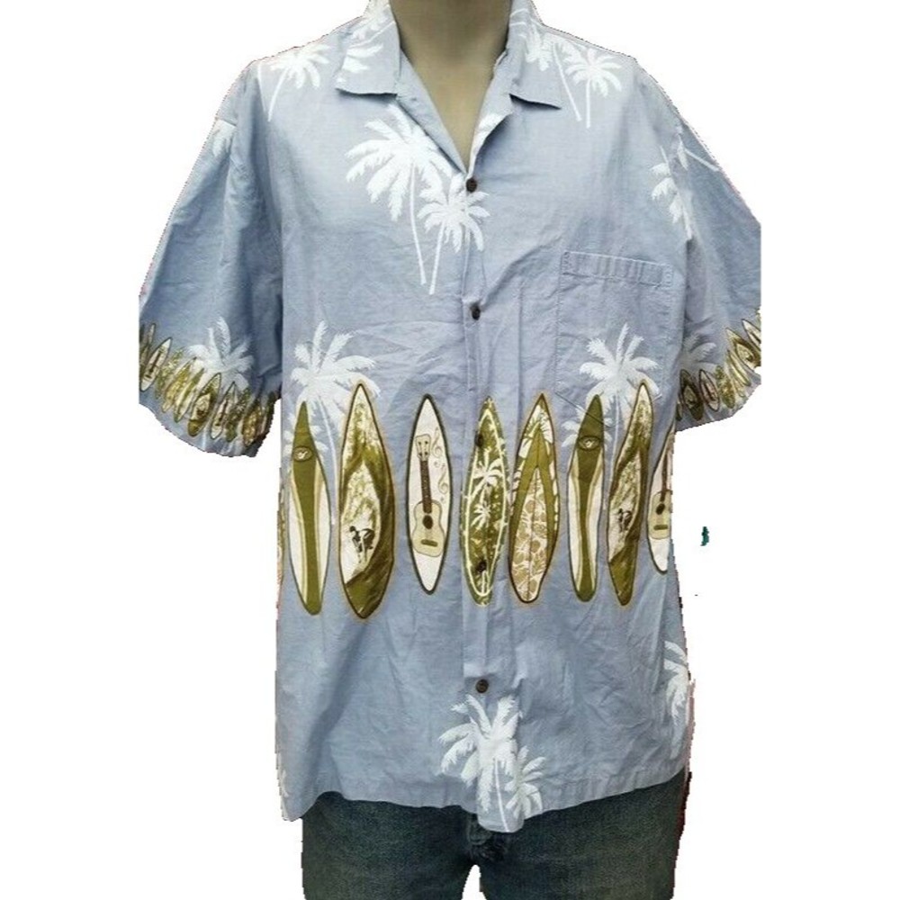 Ali'i Vintage Hawaiian Surfboard Shirt Size 2X Aloha Button Front Men's